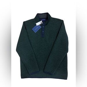 NWT Wilkens Bros. Men's 1/4 Snap Quilted Pullover Sweater Size Large